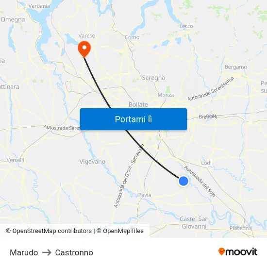 Marudo to Castronno map