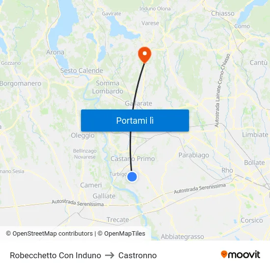 Robecchetto Con Induno to Castronno map