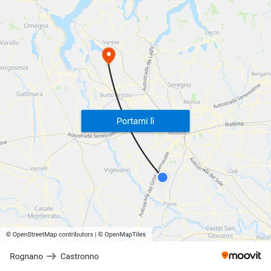 Rognano to Castronno map