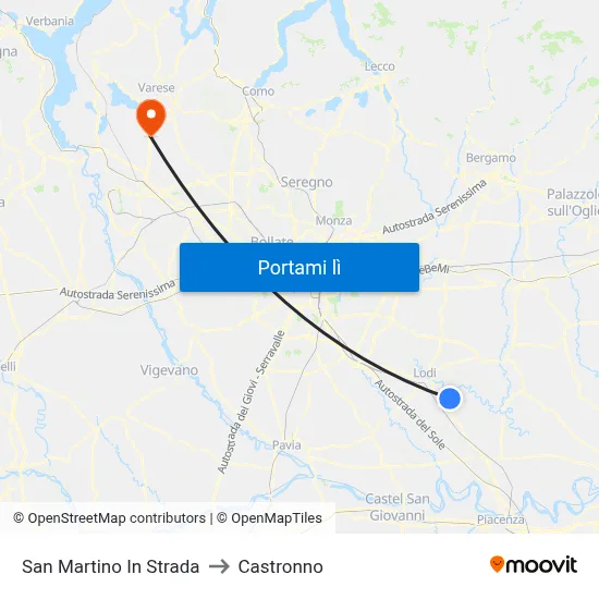 San Martino In Strada to Castronno map