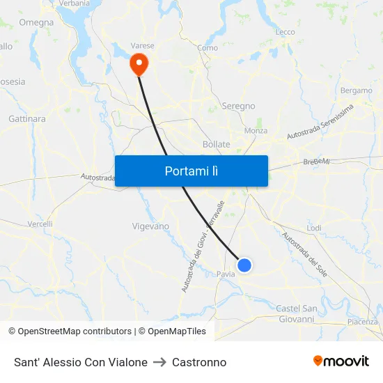 Sant' Alessio Con Vialone to Castronno map