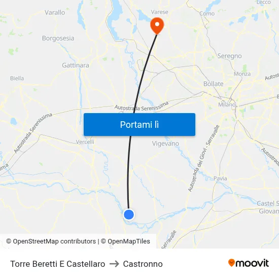 Torre Beretti E Castellaro to Castronno map