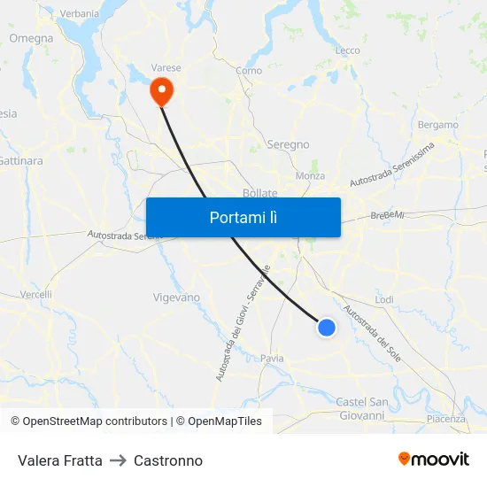 Valera Fratta to Castronno map