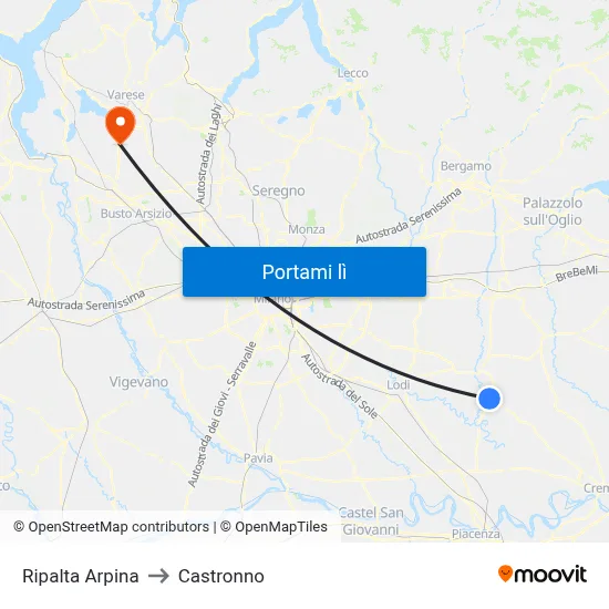 Ripalta Arpina to Castronno map
