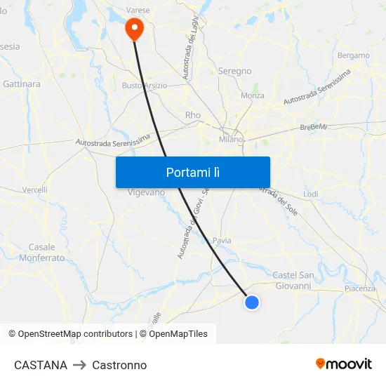 CASTANA to Castronno map