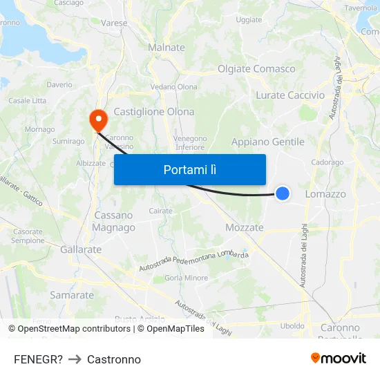 FENEGR? to Castronno map