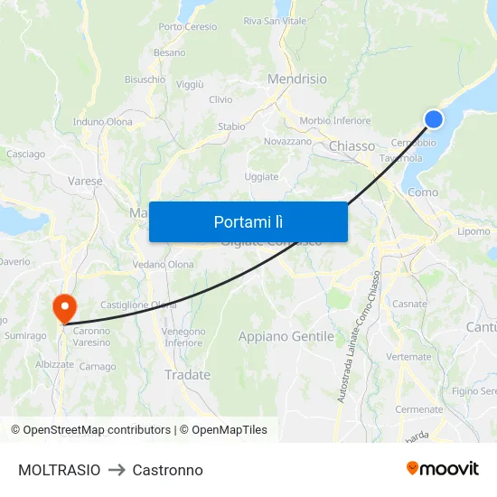 MOLTRASIO to Castronno map