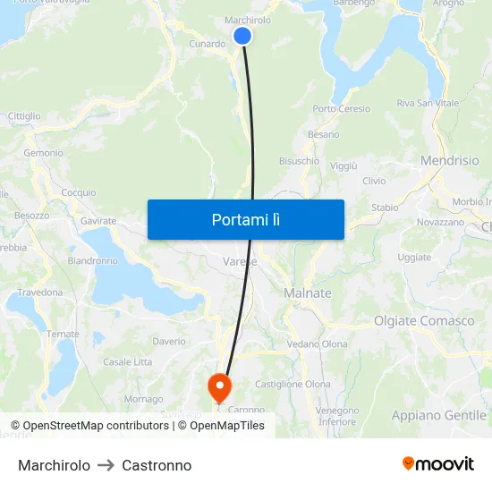 Marchirolo to Castronno map