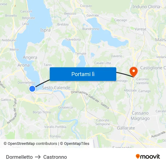 Dormelletto to Castronno map