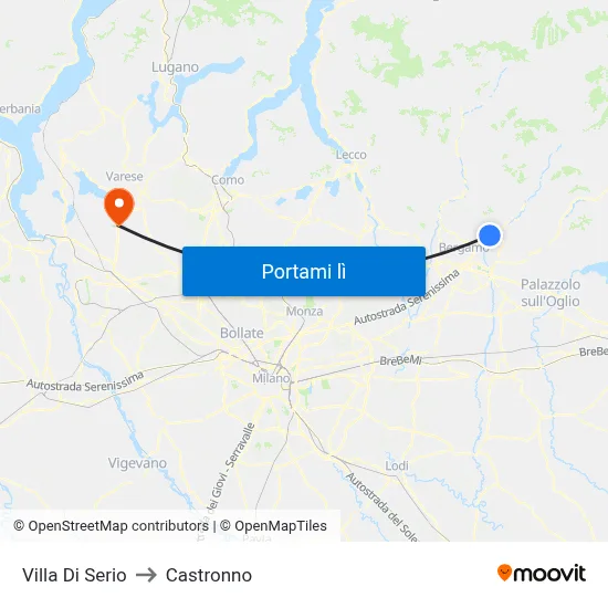 Villa Di Serio to Castronno map