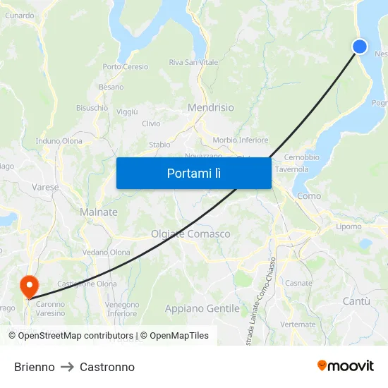 Brienno to Castronno map