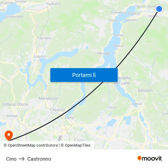 Cino to Castronno map