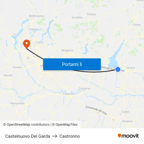 Castelnuovo Del Garda to Castronno map