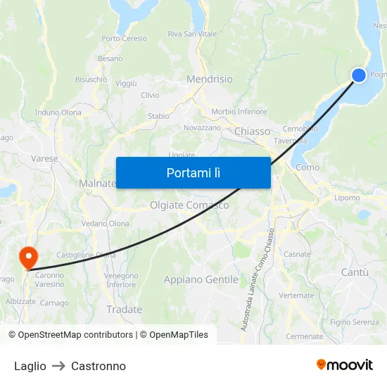 Laglio to Castronno map