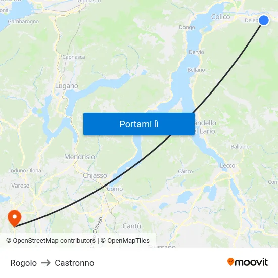 Rogolo to Castronno map