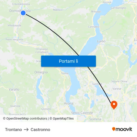 Trontano to Castronno map