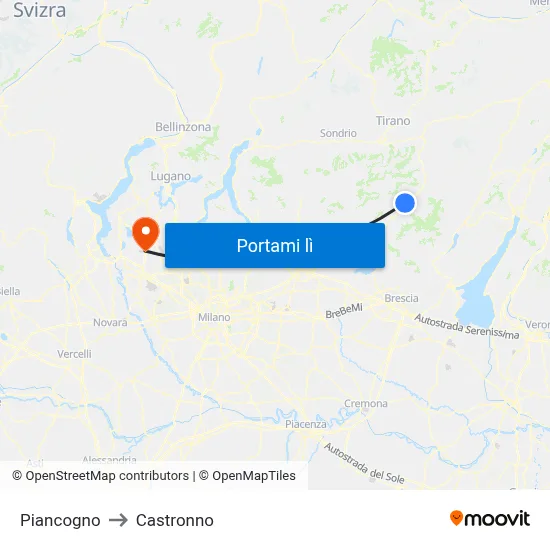 Piancogno to Castronno map