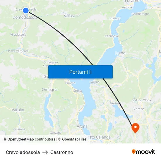 Crevoladossola to Castronno map