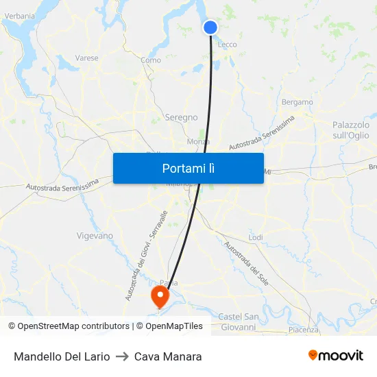 Mandello Del Lario to Cava Manara map