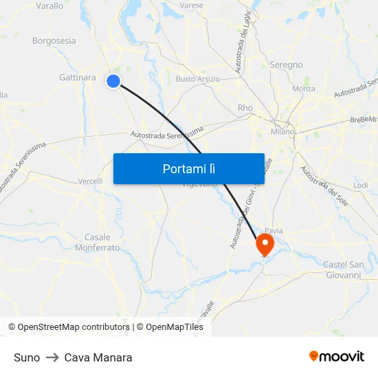 Suno to Cava Manara map