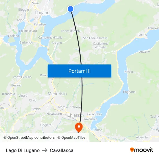 Lago Di Lugano to Cavallasca map