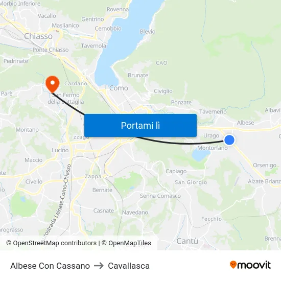 Albese Con Cassano to Cavallasca map