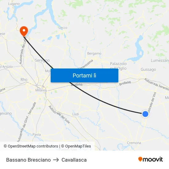 Bassano Bresciano to Cavallasca map