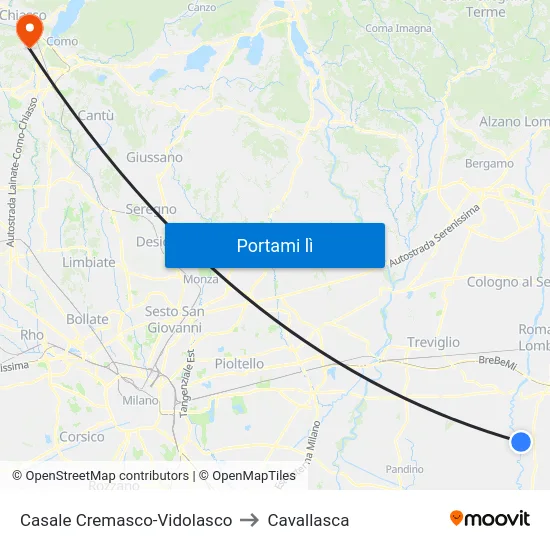 Casale Cremasco-Vidolasco to Cavallasca map
