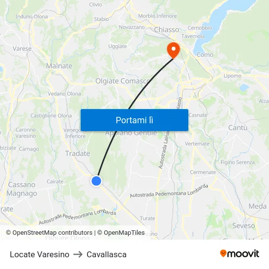 Locate Varesino to Cavallasca map