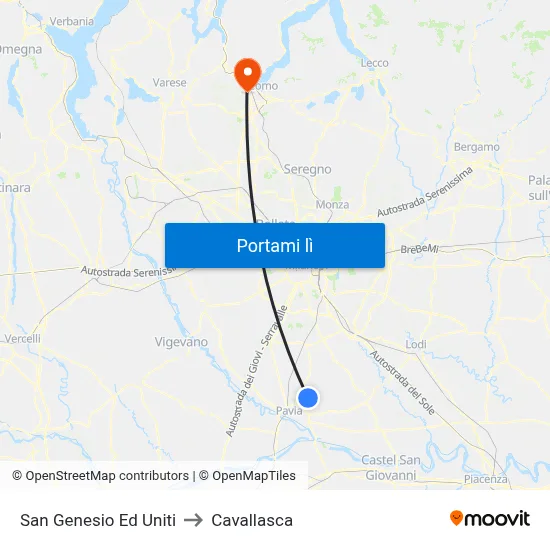 San Genesio Ed Uniti to Cavallasca map