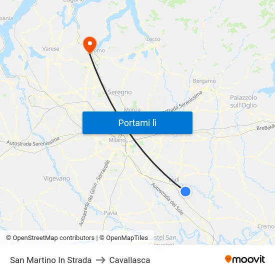 San Martino In Strada to Cavallasca map