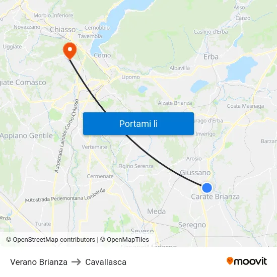 Verano Brianza to Cavallasca map