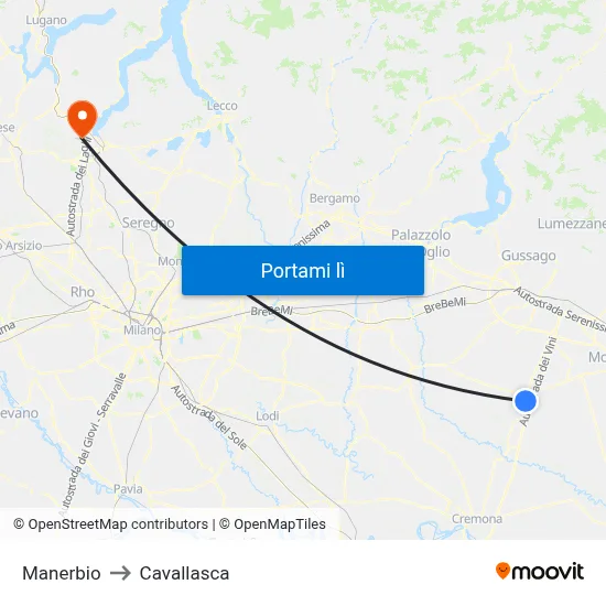 Manerbio to Cavallasca map