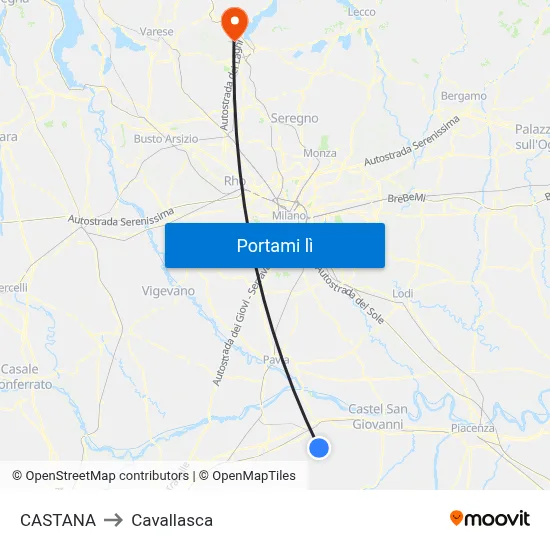 CASTANA to Cavallasca map