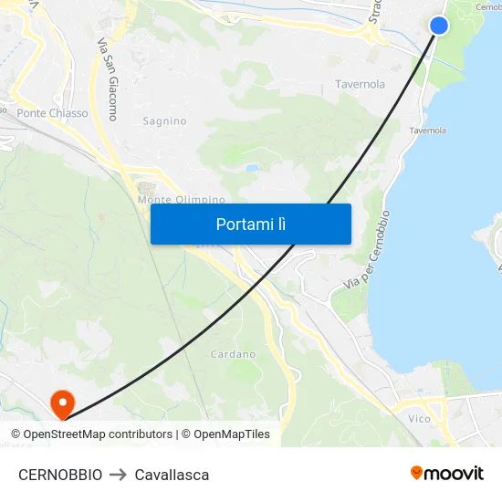 CERNOBBIO to Cavallasca map