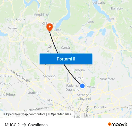 MUGGI? to Cavallasca map