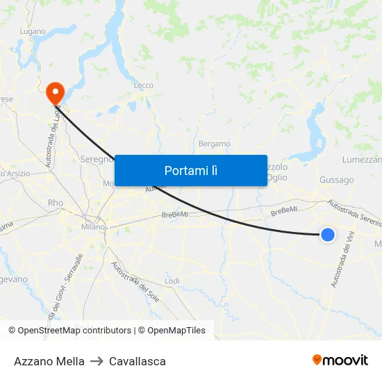 Azzano Mella to Cavallasca map