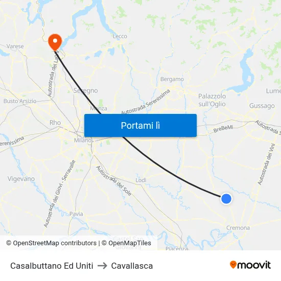 Casalbuttano Ed Uniti to Cavallasca map
