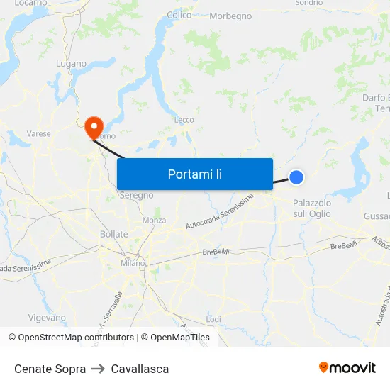Cenate Sopra to Cavallasca map
