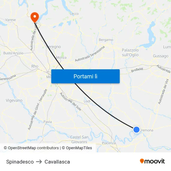 Spinadesco to Cavallasca map