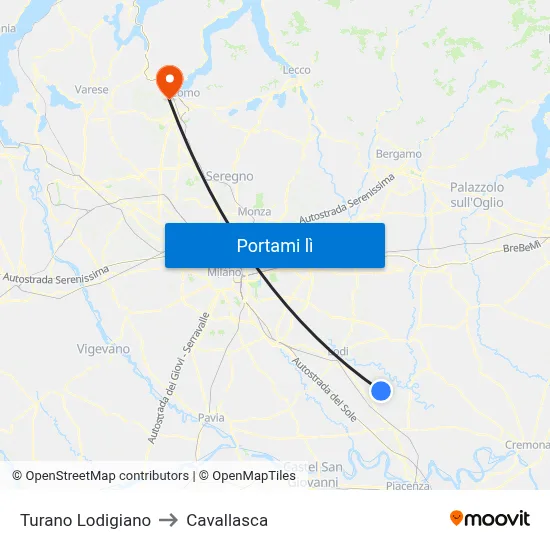 Turano Lodigiano to Cavallasca map