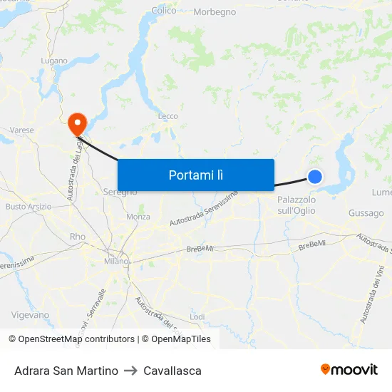 Adrara San Martino to Cavallasca map