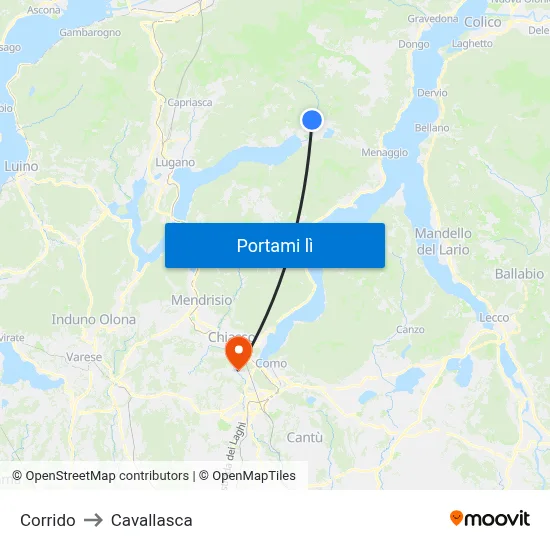 Corrido to Cavallasca map