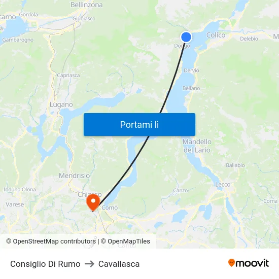 Consiglio Di Rumo to Cavallasca map