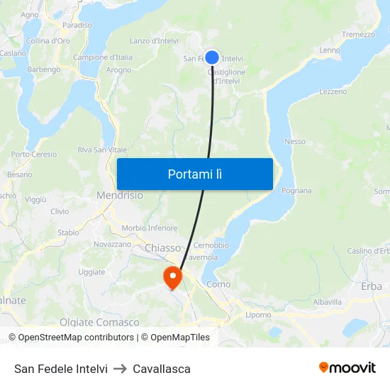 San Fedele Intelvi to Cavallasca map