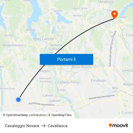 Casaleggio Novara to Cavallasca map