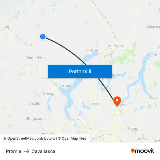 Premia to Cavallasca map