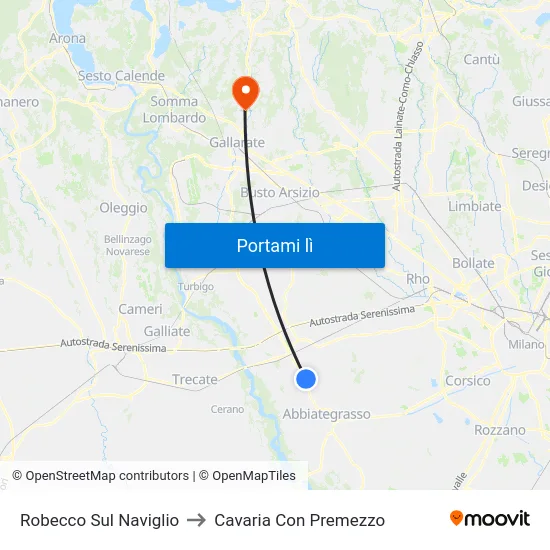 Robecco Sul Naviglio to Cavaria Con Premezzo map