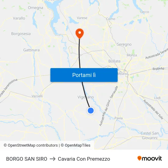 BORGO SAN SIRO to Cavaria Con Premezzo map