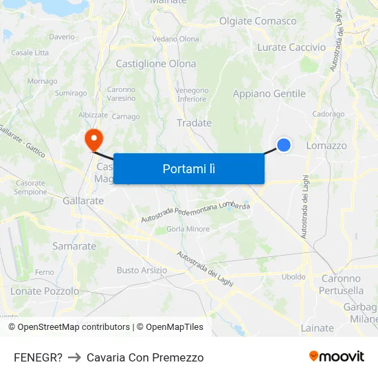 FENEGR? to Cavaria Con Premezzo map
